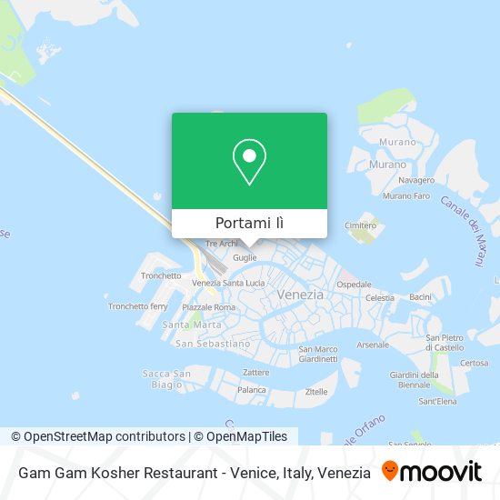 Mappa Gam Gam Kosher Restaurant - Venice, Italy