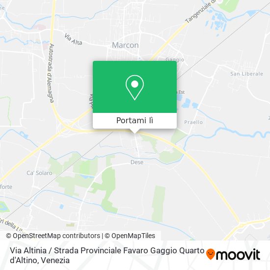 Mappa Via Altinia / Strada Provinciale Favaro Gaggio Quarto d'Altino