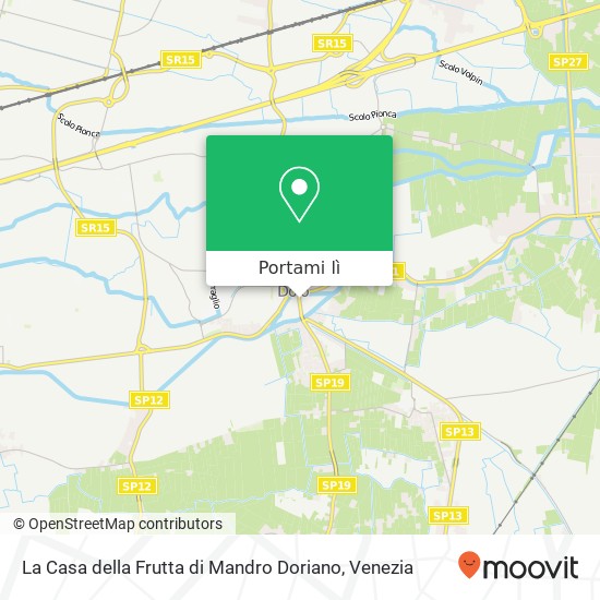 Mappa La Casa della Frutta di Mandro Doriano, Via Zinelli, 7 Dolo