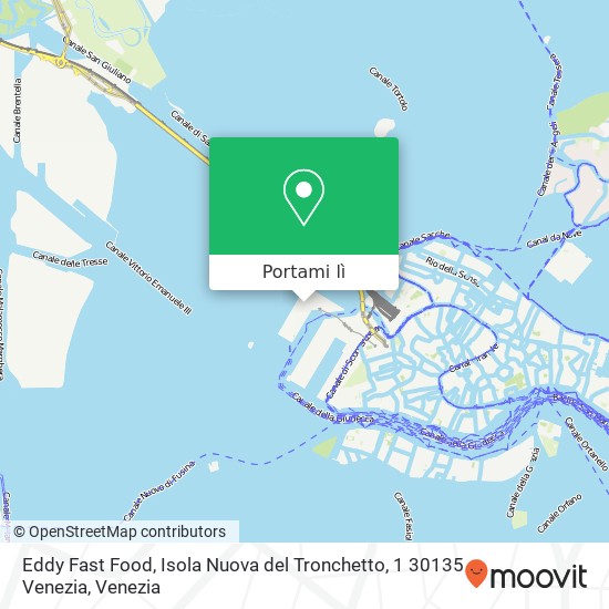 Mappa Eddy Fast Food, Isola Nuova del Tronchetto, 1 30135 Venezia
