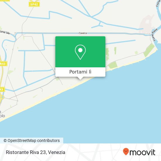 Mappa Ristorante Riva 23, Via Altinate, 116 30016 Jesolo