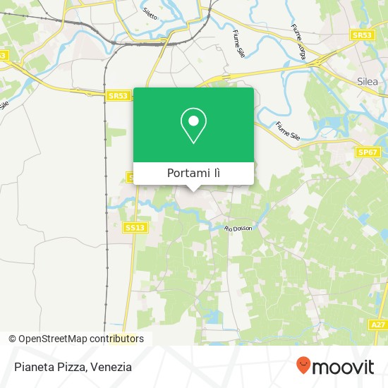 Mappa Pianeta Pizza, Viale Europa, 53 31030 Casier