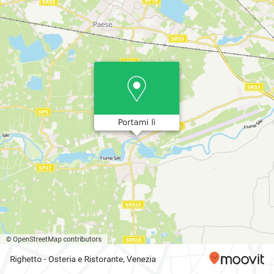 Mappa Righetto - Osteria e Ristorante, Via Guglielmo Ciardi, 2 31055 Quinto di Treviso