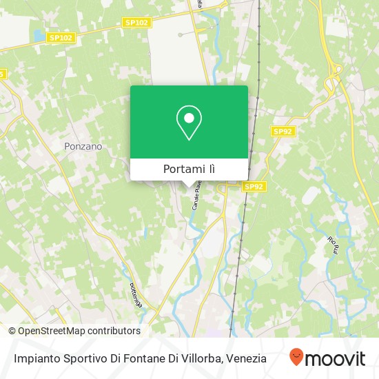 Mappa Impianto Sportivo Di Fontane Di Villorba