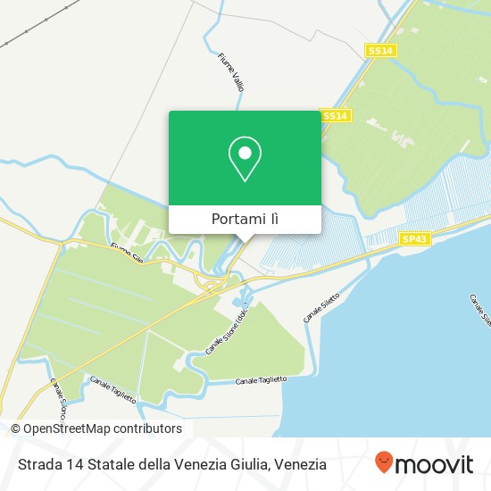 Mappa Strada 14 Statale della Venezia Giulia