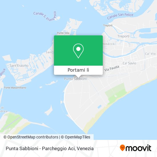 Mappa Punta Sabbioni - Parcheggio Aci
