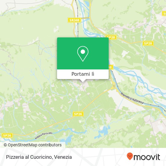 Mappa Pizzeria al Cuoricino, Via Alcide De Gasperi, 8 Pederobba