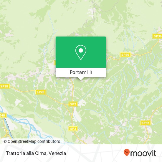 Mappa Trattoria alla Cima, Via Cima, 13 31049 Valdobbiadene