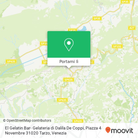 Mappa El Gelatin Bar- Gelateria di Dalila De Coppi, Piazza 4 Novembre 31020 Tarzo