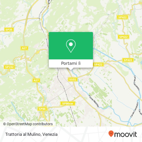 Mappa Trattoria al Mulino, Via Pontavai, 52 31029 Vittorio Veneto