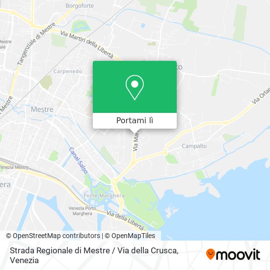 Mappa Strada Regionale di Mestre / Via della Crusca