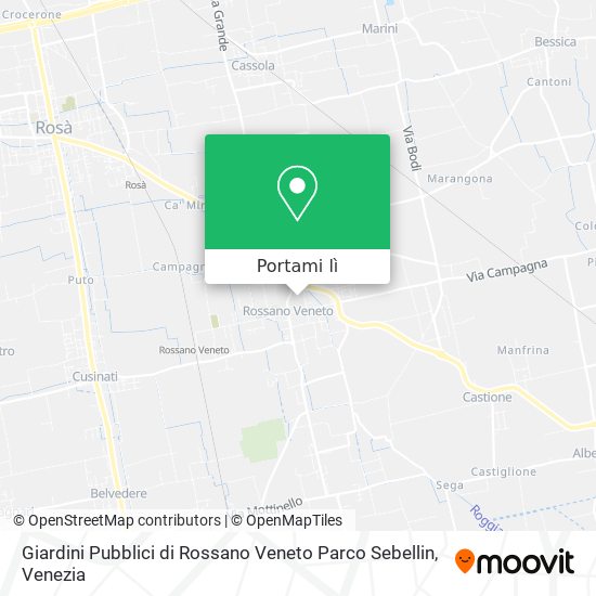 Mappa Giardini Pubblici di Rossano Veneto Parco Sebellin