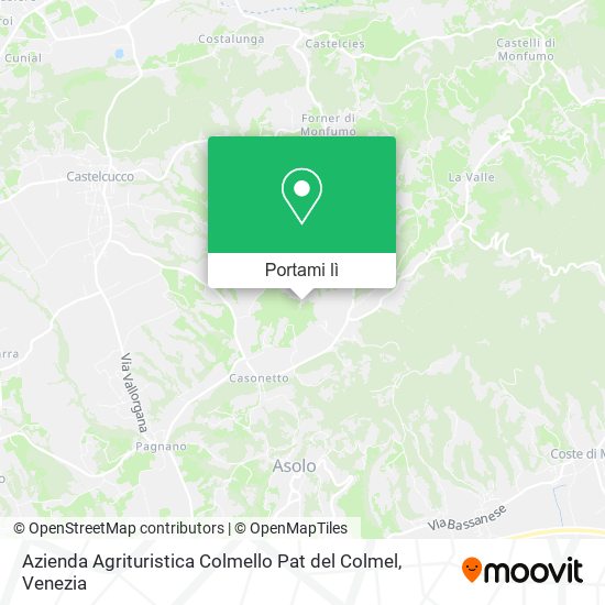 Mappa Azienda Agrituristica Colmello Pat del Colmel