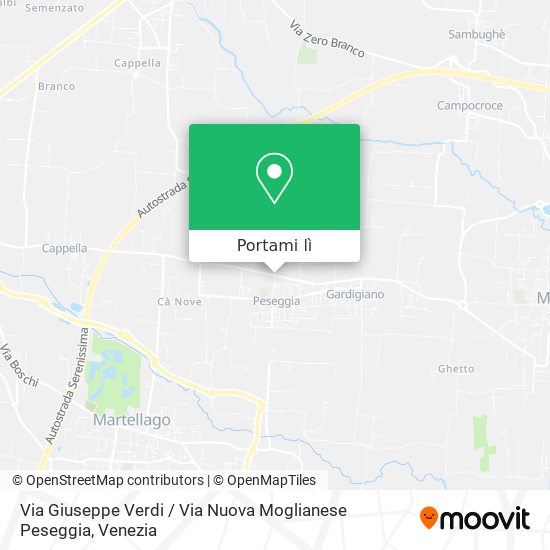 Mappa Via Giuseppe Verdi / Via Nuova Moglianese Peseggia