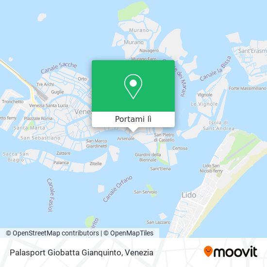Mappa Palasport Giobatta Gianquinto
