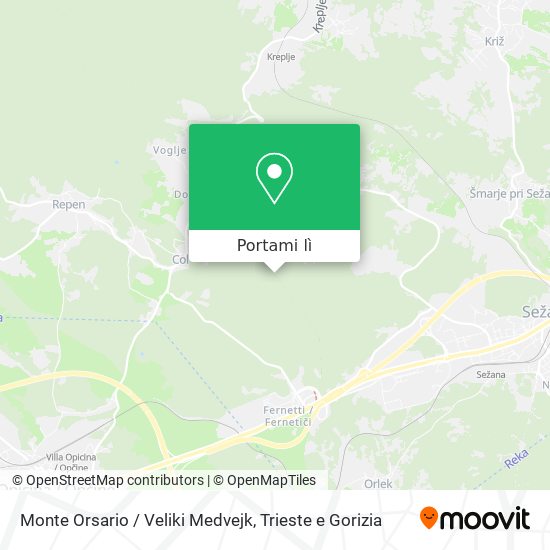 Mappa Monte Orsario / Veliki Medvejk