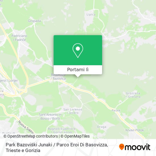 Mappa Park Bazoviški Junaki / Parco Eroi Di Basovizza