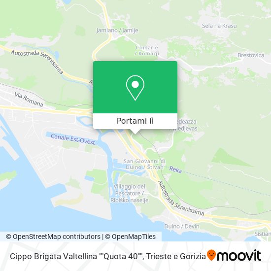 Mappa Cippo Brigata Valtellina ""Quota 40""