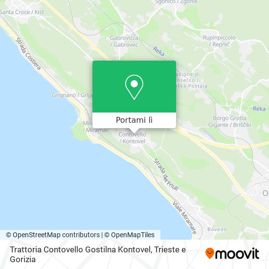 Mappa Trattoria Contovello Gostilna Kontovel