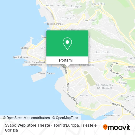 Mappa Svapo Web Store Trieste - Torri d'Europa