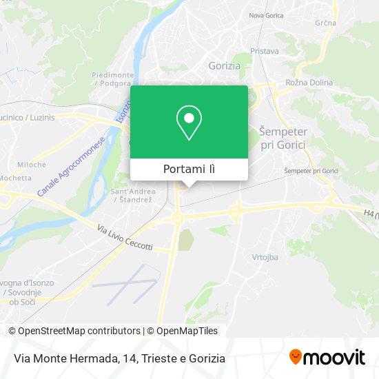 Mappa Via Monte Hermada, 14