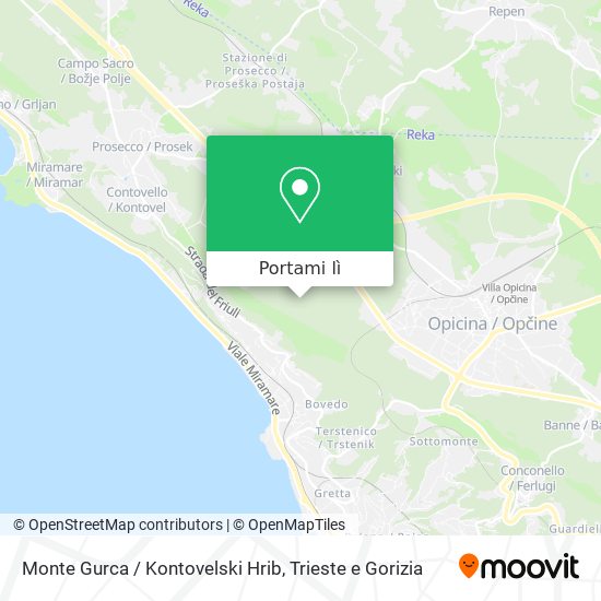 Mappa Monte Gurca / Kontovelski Hrib