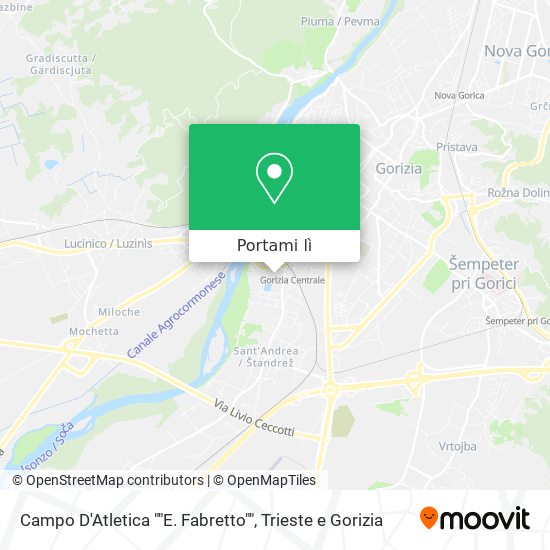 Mappa Campo D'Atletica ""E. Fabretto""