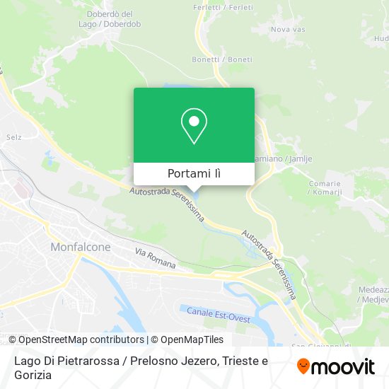 Mappa Lago Di Pietrarossa / Prelosno Jezero