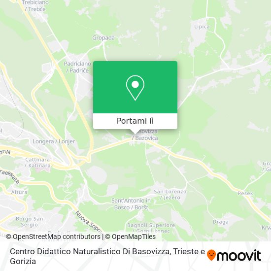 Mappa Centro Didattico Naturalistico Di Basovizza