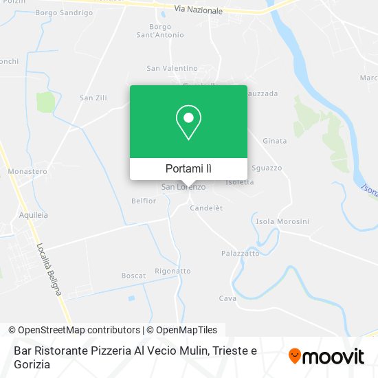 Mappa Bar Ristorante Pizzeria Al Vecio Mulin