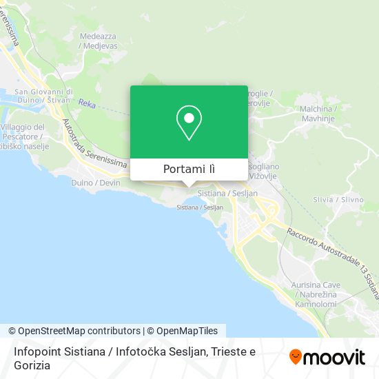 Mappa Infopoint Sistiana / Infotočka Sesljan