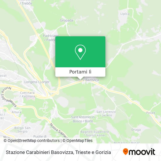 Mappa Stazione Carabinieri Basovizza