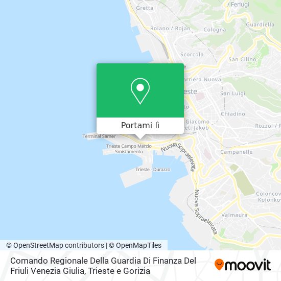 Mappa Comando Regionale Della Guardia Di Finanza Del Friuli Venezia Giulia