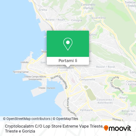 Mappa Cryptolocalatm C / O Lop Store Extreme Vape Trieste