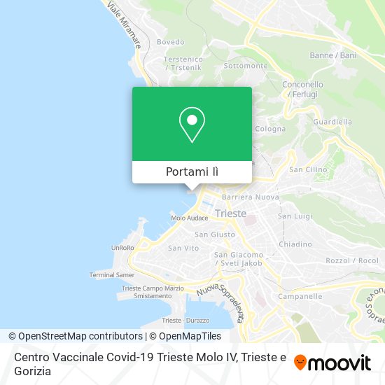 Mappa Centro Vaccinale Covid-19 Trieste Molo IV