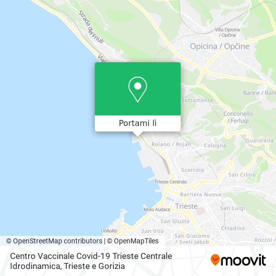 Mappa Centro Vaccinale Covid-19 Trieste Centrale Idrodinamica