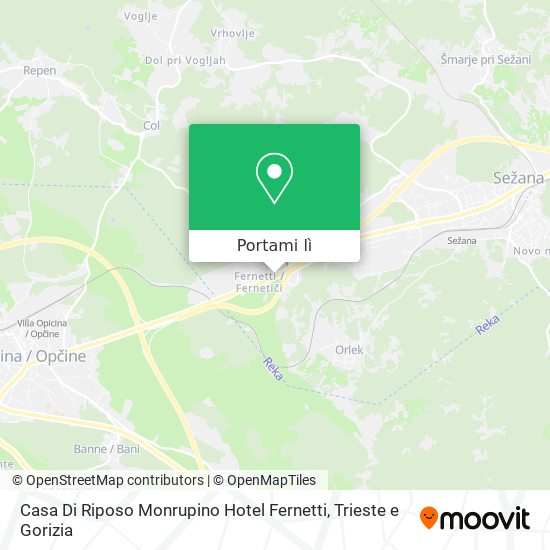 Mappa Casa Di Riposo Monrupino Hotel Fernetti