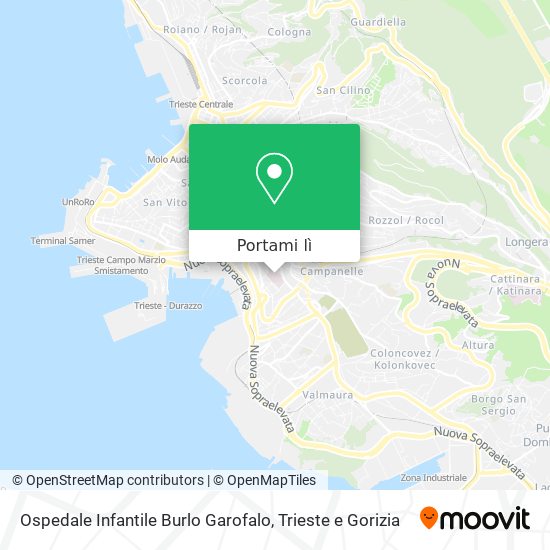 Mappa Ospedale Infantile Burlo Garofalo