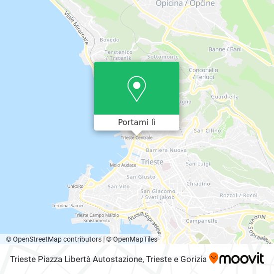 Mappa Trieste Piazza Libertà Autostazione