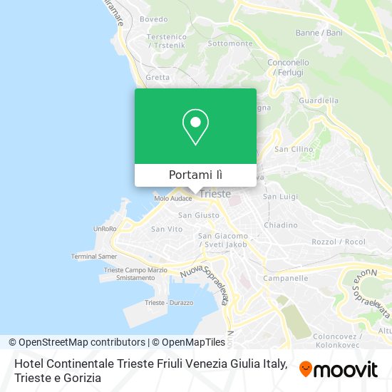 Mappa Hotel Continentale Trieste Friuli Venezia Giulia Italy