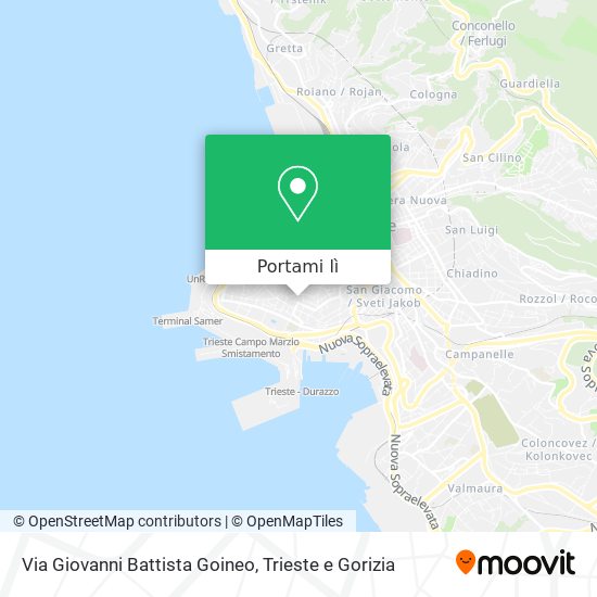 Mappa Via Giovanni Battista Goineo