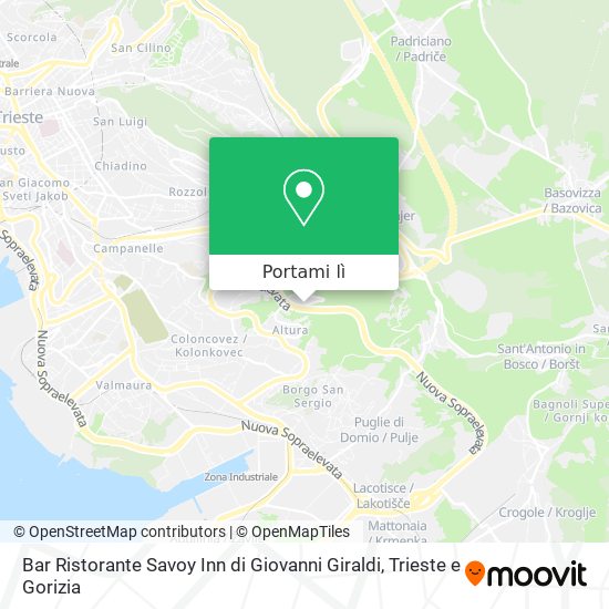 Mappa Bar Ristorante Savoy Inn di Giovanni Giraldi