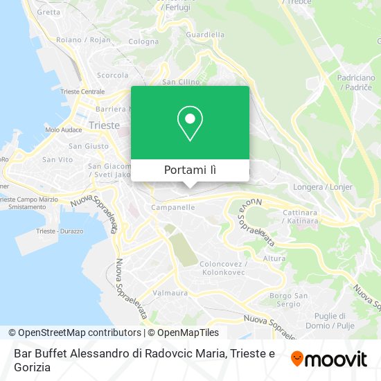 Mappa Bar Buffet Alessandro di Radovcic Maria
