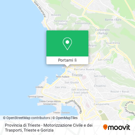 Mappa Provincia di Trieste - Motorizzazione Civile e dei Trasporti