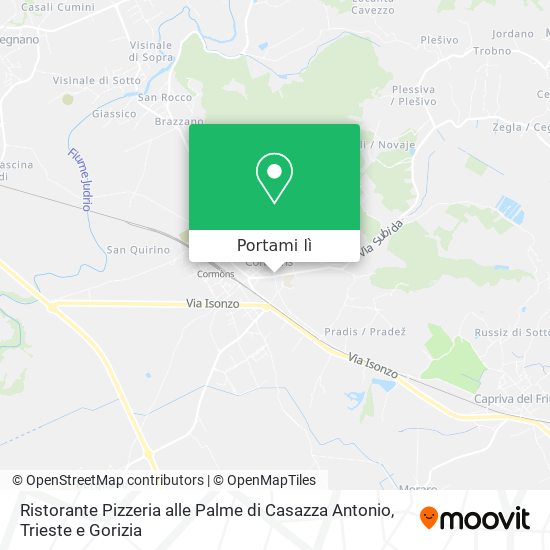 Mappa Ristorante Pizzeria alle Palme di Casazza Antonio