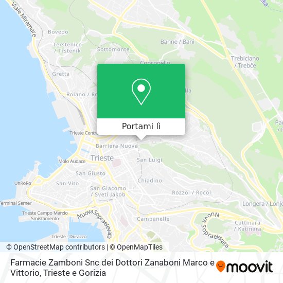 Mappa Farmacie Zamboni Snc dei Dottori Zanaboni Marco e Vittorio