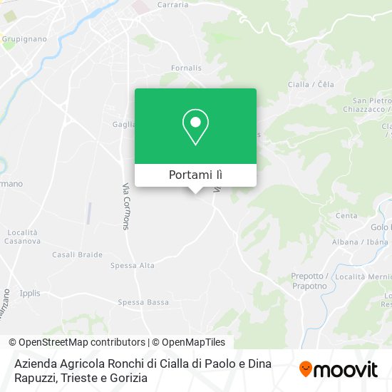 Mappa Azienda Agricola Ronchi di Cialla di Paolo e Dina Rapuzzi