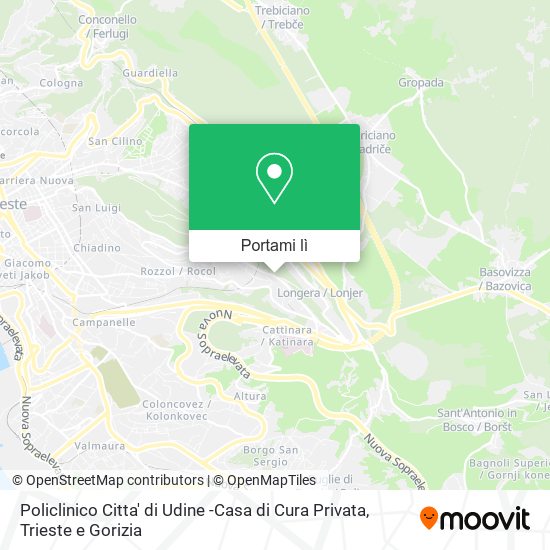 Mappa Policlinico Citta' di Udine -Casa di Cura Privata