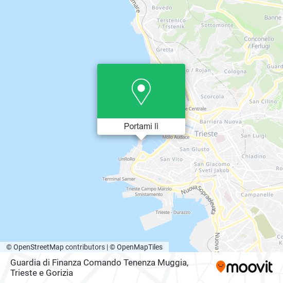 Mappa Guardia di Finanza Comando Tenenza Muggia