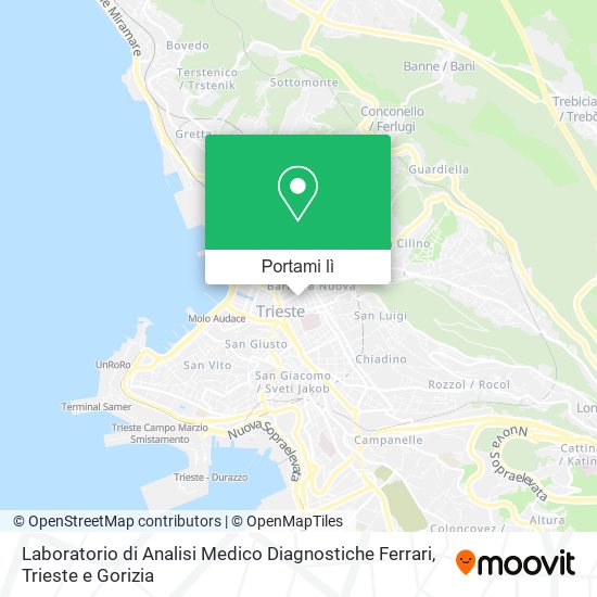 Mappa Laboratorio di Analisi Medico Diagnostiche Ferrari